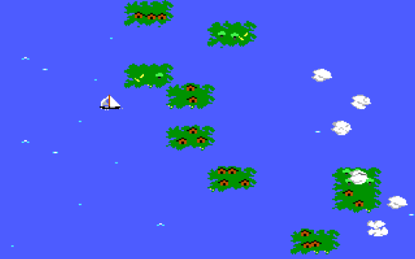 Bild aus dem Original Pirates! mit der Ansicht der Seekarte.