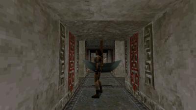 Ein schwingendes Beil im Original