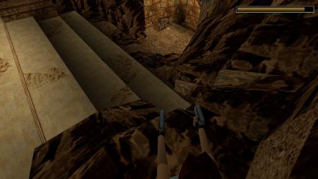 Lara zielt auf einen Löwen in Tomb Raider.