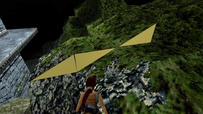 In der alten Grafik sehen wir die bekannten fehlenden Texturen im Level die Große Mauer.