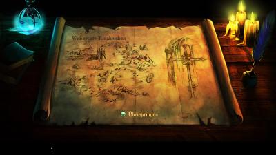 Zwischen den Level wird die Geschichte durch den Erzähler vorangebracht und wir sehen stilecht auf einer Karte den Weg, welche die Gruppe nimmt.