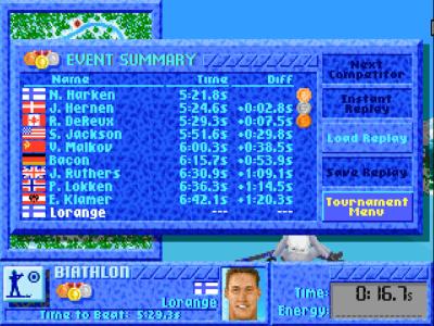 Nach jeder Disziplin gibt es die Übersicht mit den Zeiten.