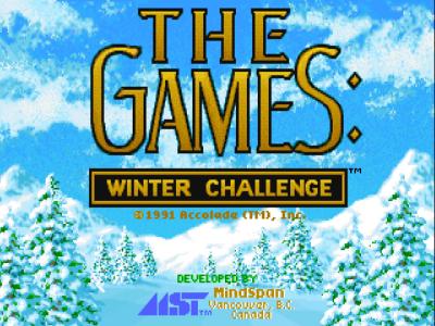 Der Logobildschirm des Spiels Winter Challenge