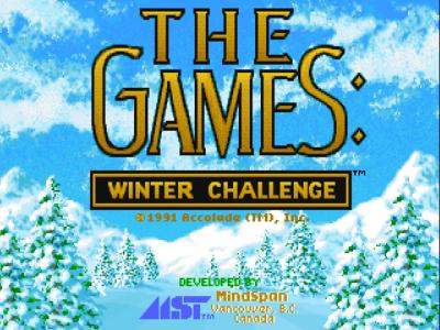 Der Logobildschirm des Spiels Winter Challenge