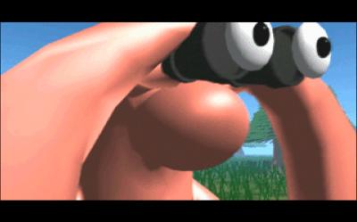 Vor den Missionen sehen wir als Einleitung ein kurzes Video mit einer lustigen Würmer-Animation.