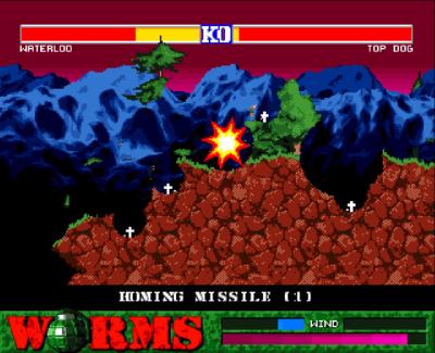 Höher die Würmer nie fliegen. Das wird neben dem eigentlichen Schaden durch die Waffe noch zusätzlichen Fallschaden geben.