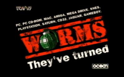 Der Logobildschirm des Spiels Worms