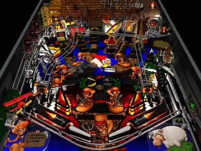 Ansicht des Pinball-Tisches.
