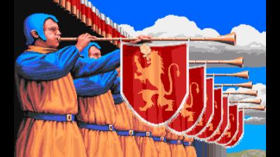 Ein Turnier beginnt in Defender of the Crown