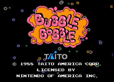 Startbildschirm von Bubble Bobble