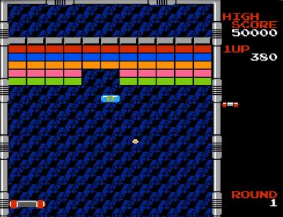 Bild aus dem ersten Level von Arkanoid