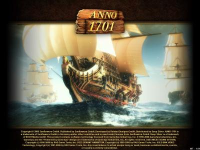 Startbildschirm von Anno 1701