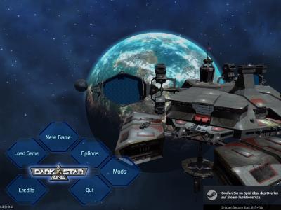 Startbildschirm von Darkstar One